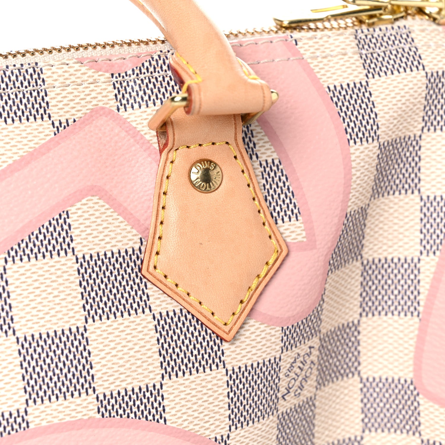Louis Vuitton Damier Azur Tahitienne Speedy Bandouliere 30 Rose Ballerine 21 of 31