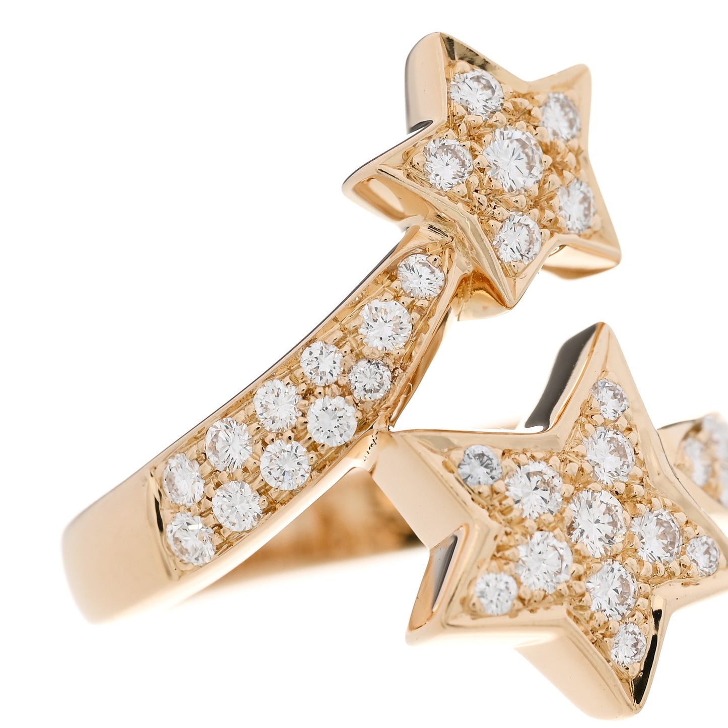 18K Yellow Gold Diamond Comete Geode Bypass Ring 49 4.75