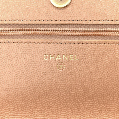 Chanel Caviar Quilted Wallet on Chain WOC Dark Beige 6 of 16