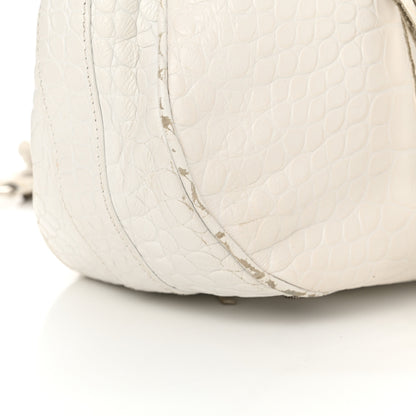 Balenciaga Extra Supple Calfskin Crocodile Embossed Medium Le Cagole Shoulder Bag White 16 of 18