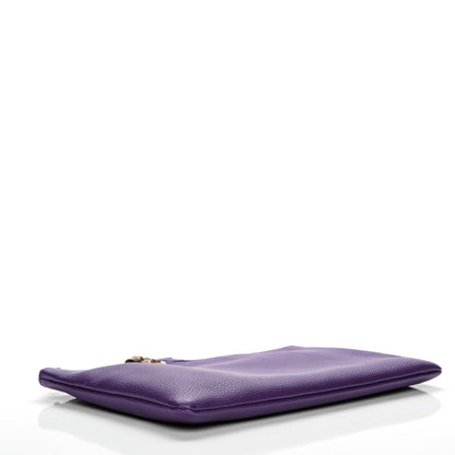 Gucci Pebbled Calfskin Large Bamboo Clutch Purple 4 of 7