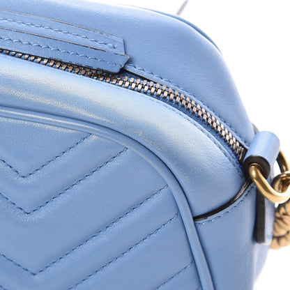 Gucci Calfskin Matelasse Small GG Marmont Chain Shoulder Bag Clear Sky Blue 19 of 19