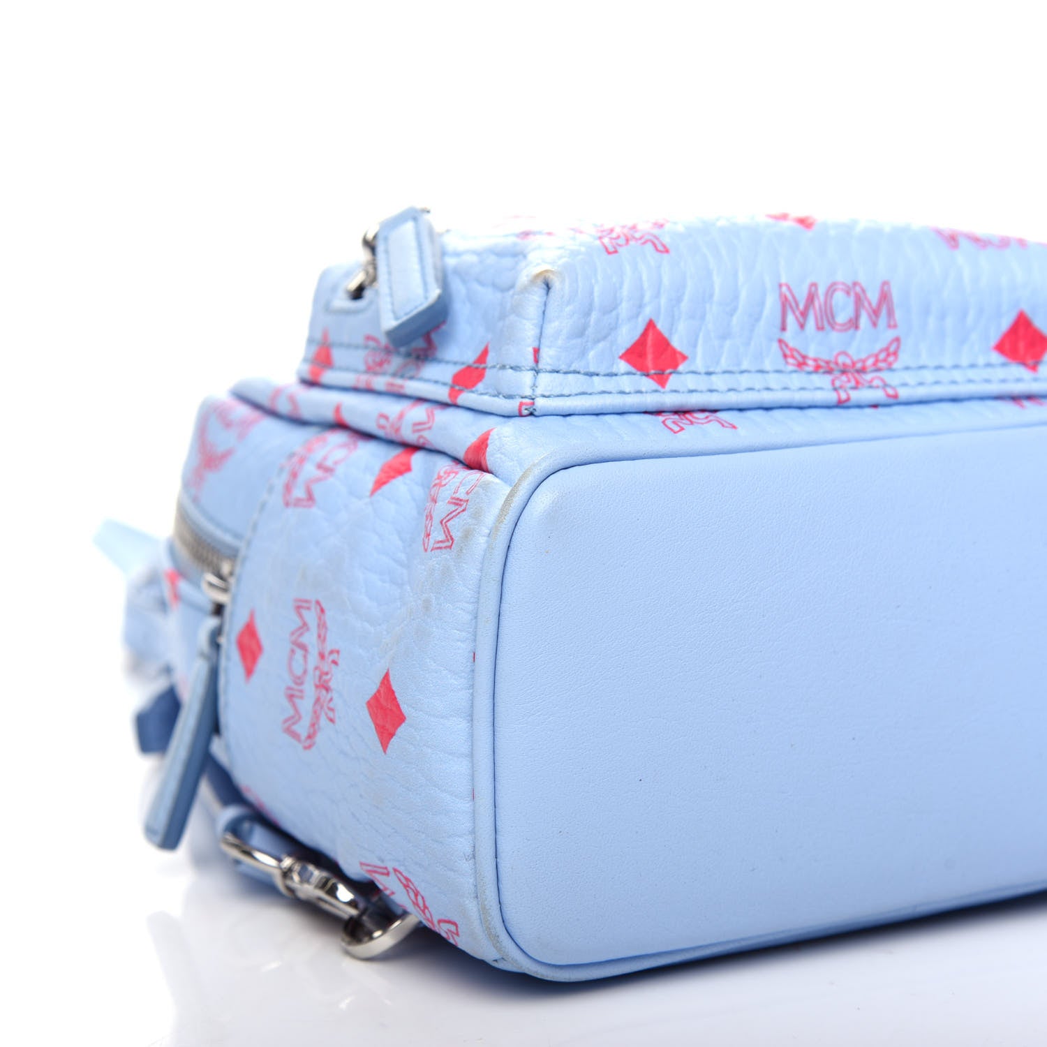 MCM Visetos X-Mini Stark Bebe Boo Backpack Blue Bell 7 of 10