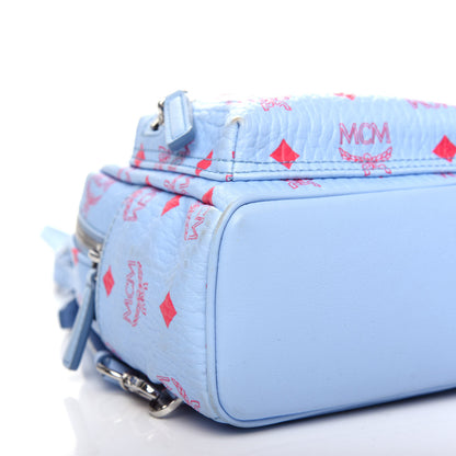 MCM Visetos X-Mini Stark Bebe Boo Backpack Blue Bell 7 of 10