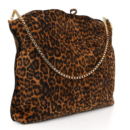Saint Laurent Suede Leopard Print Medium Suzanne Hobo Manto Naturale 4 of 11
