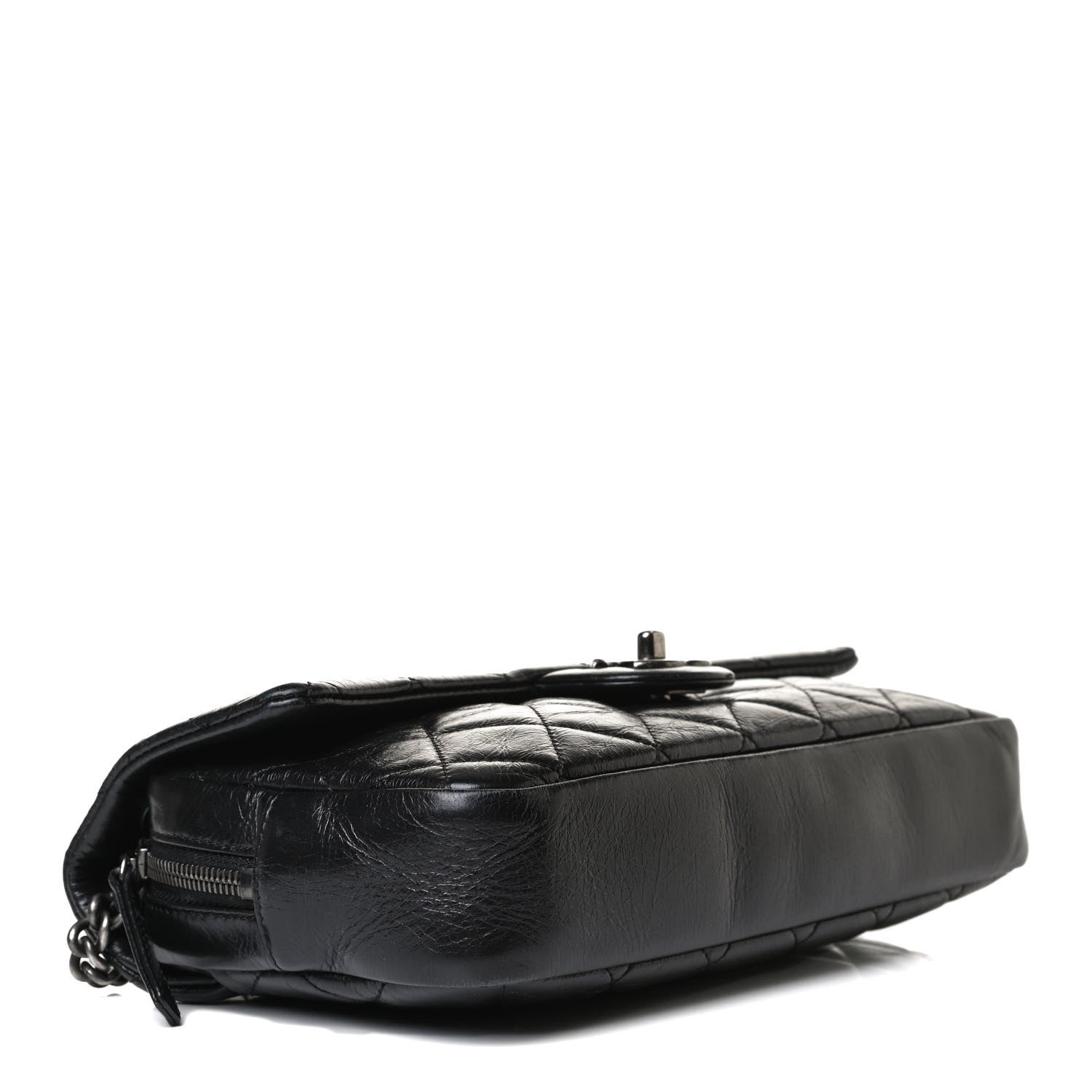 Chanel Glazed Calfskin Medium Duo Color Flap Black 3 of 17