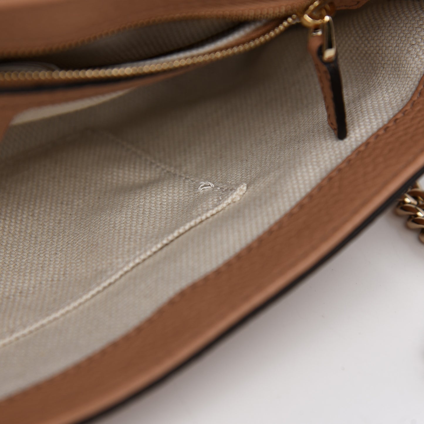 Pebbled Calfskin Medium Soho Flap Crossbody Camelia