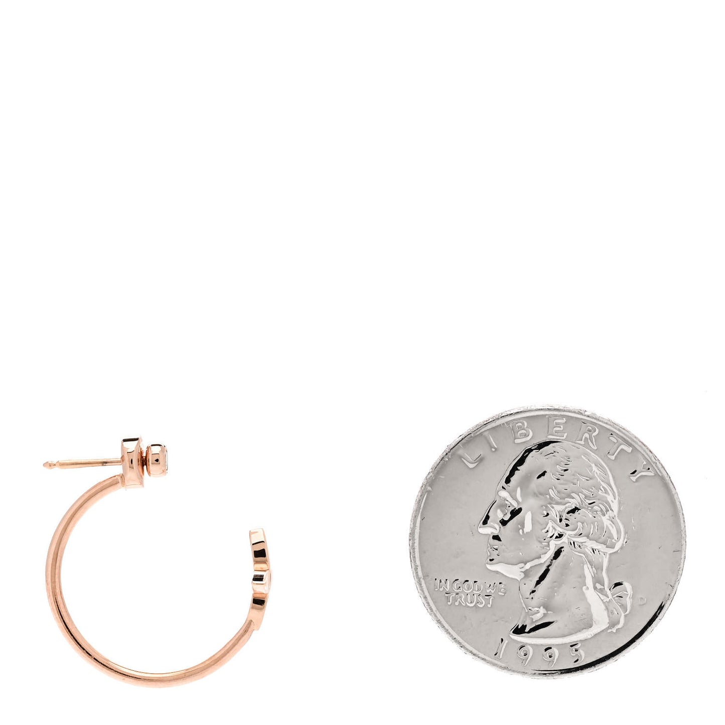 18K Pink Gold Diamond Idylle Blossom Hoop Single Earring