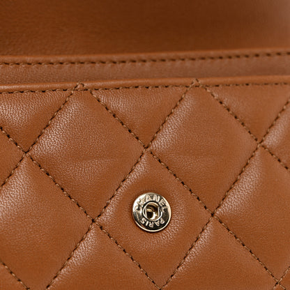 Chanel Lambskin Quilted Flap Card Holder Wallet Brown 9 of 10