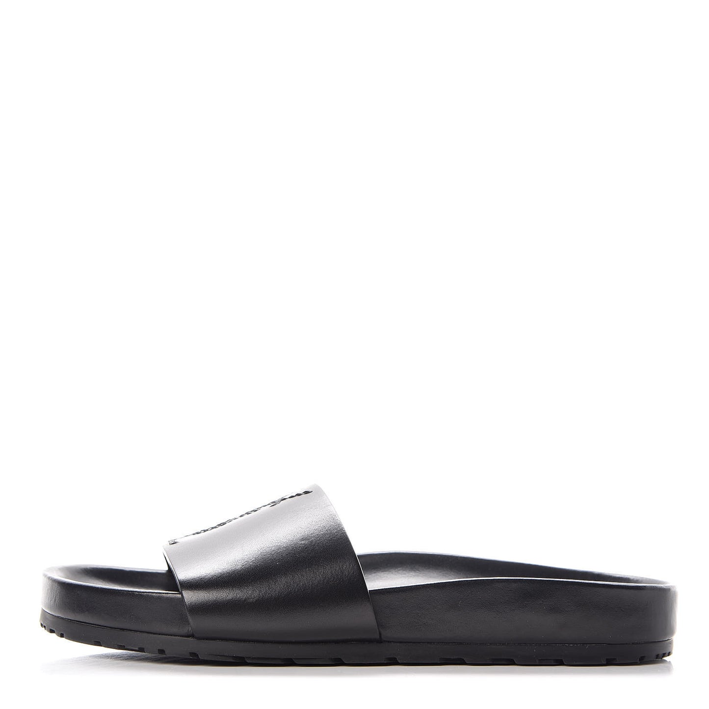 Calfskin Monogram Jimmy Joan Slide Sandals 37 Black