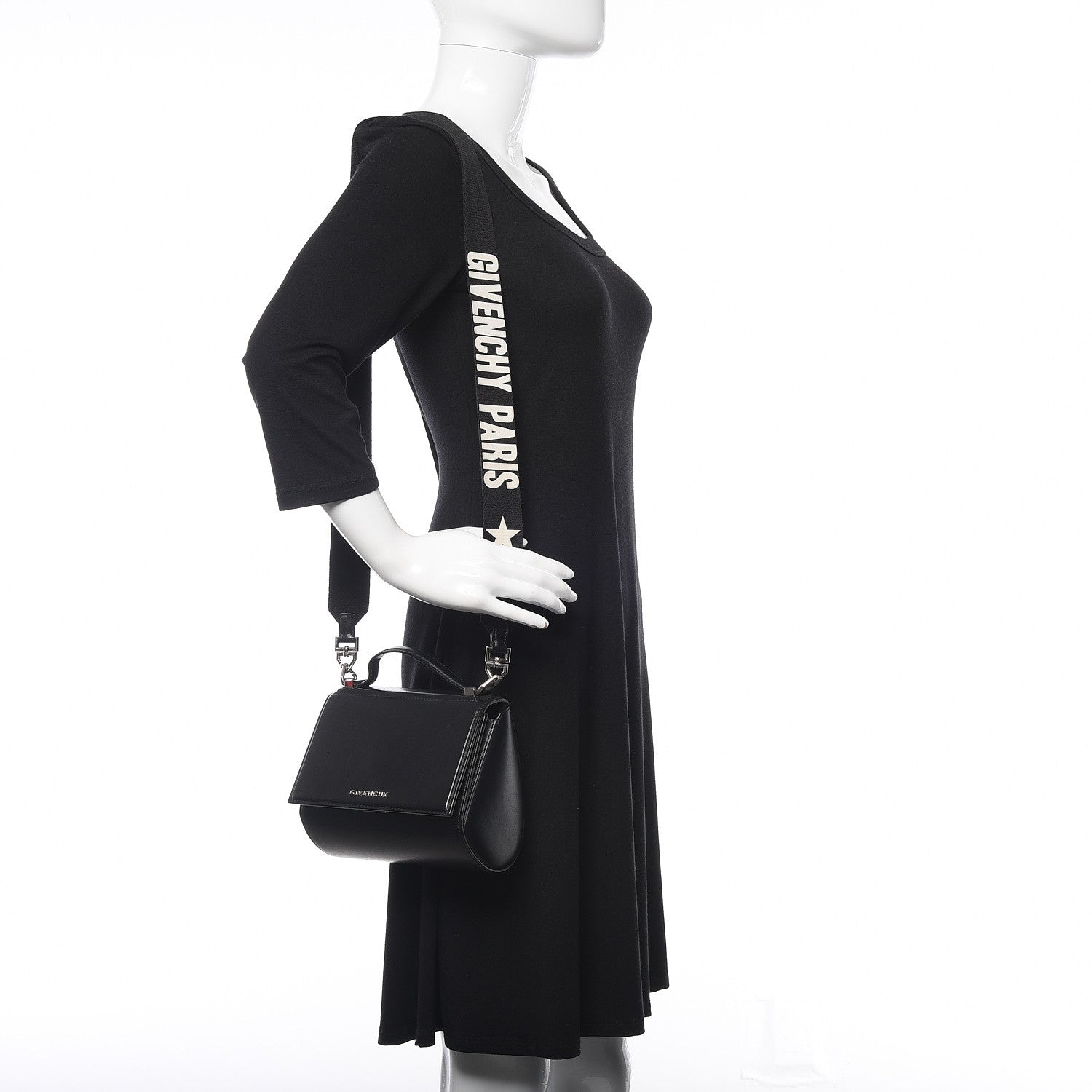 Givenchy Calfskin Mini Pandora Box Logo Strap Crossbody Bag Black 2 of 10