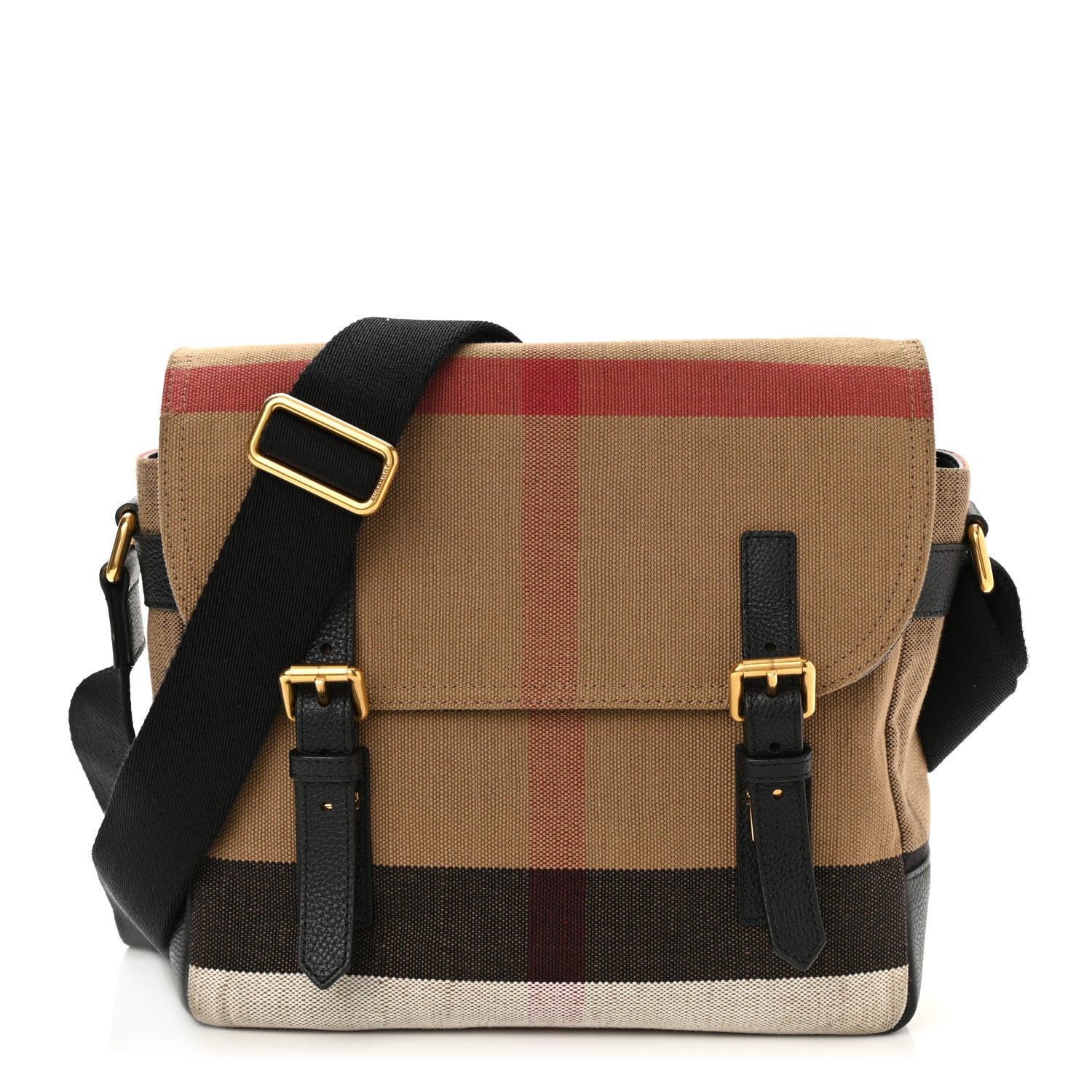 Burberry Canvas Mega Check Small Baildon Messenger Bag Black 1 of 9