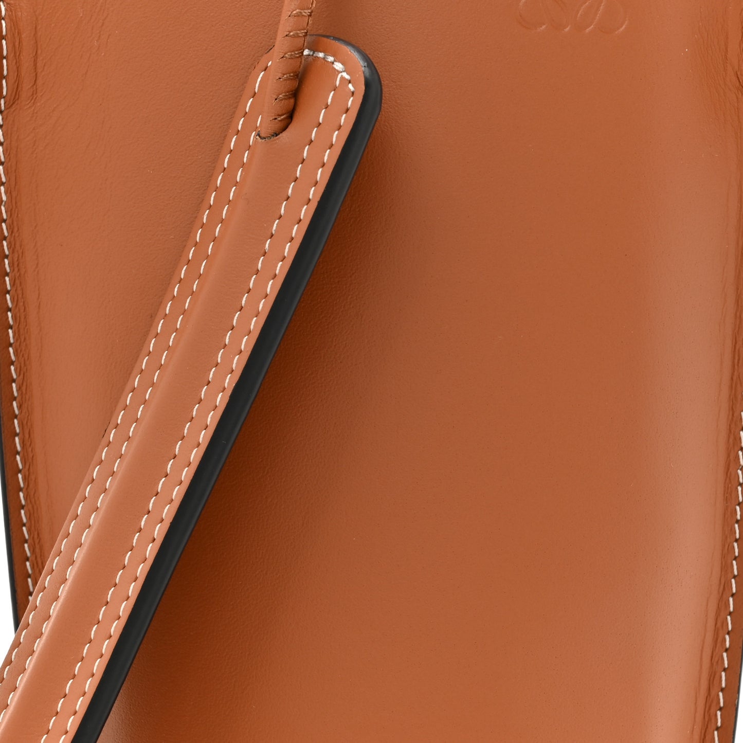 Smooth Calfskin Anagram Phone Pouch Tan