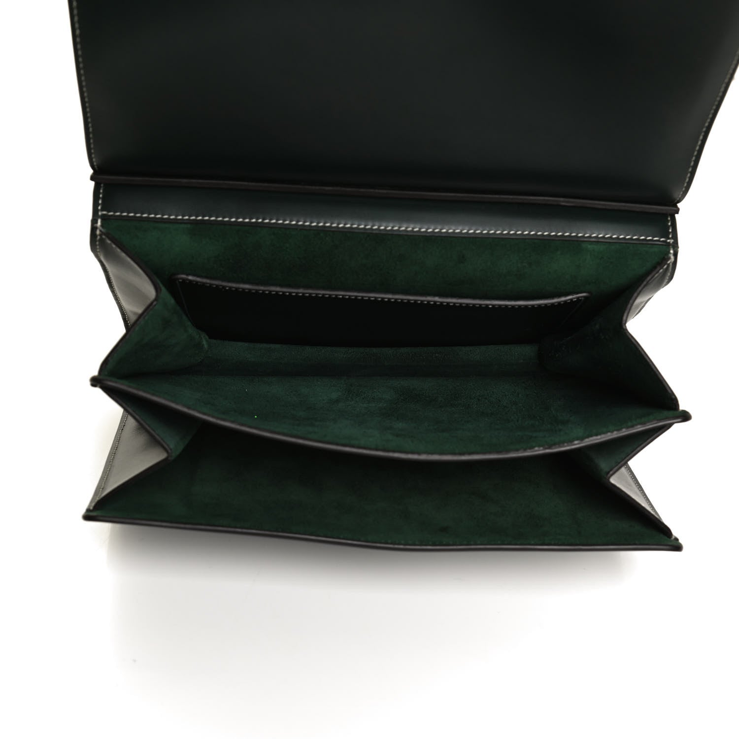 Celine Calfskin Small Tab Shoulder Bag Dark Green 4 of 12