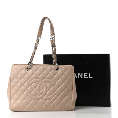 Chanel Caviar Quilted Grand Shopping Tote GST Beige Clair 23 of 23