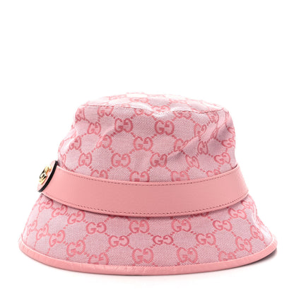 Gucci Monogram Textured Dollar Calfskin GG Jago Bucket Hat M Soft Cotton Candy Dark Cotton Candy 5 of 11