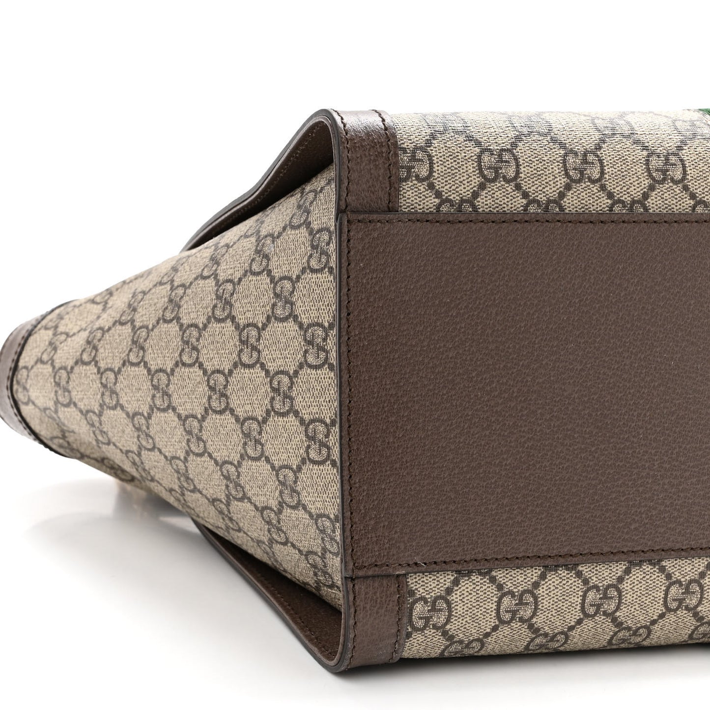 GG Supreme Monogram Web Medium Ophidia Tote Bag Brown