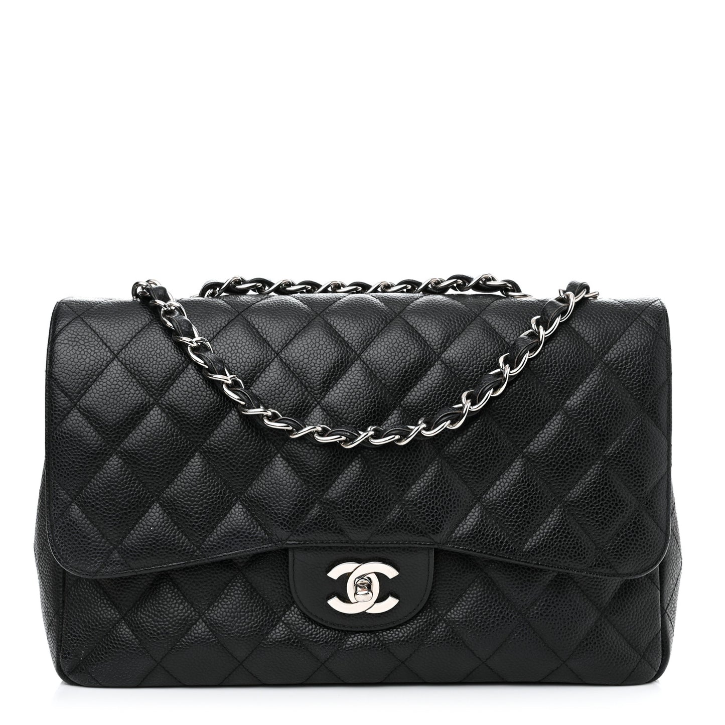 Caviar Quilted Jumbo Single Flap Black