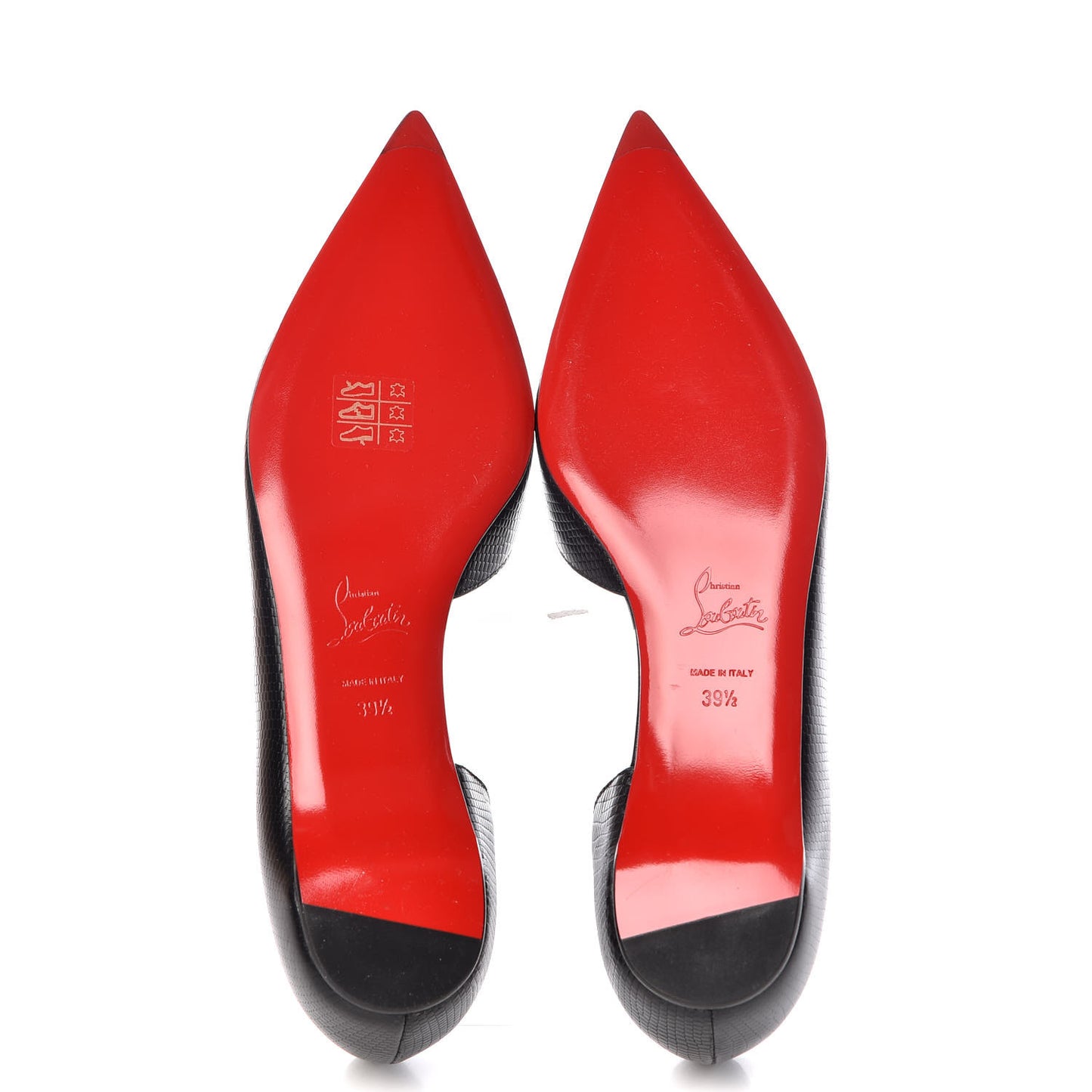 Calfskin Lizard Embossed Iriza Flats 39.5 Black
