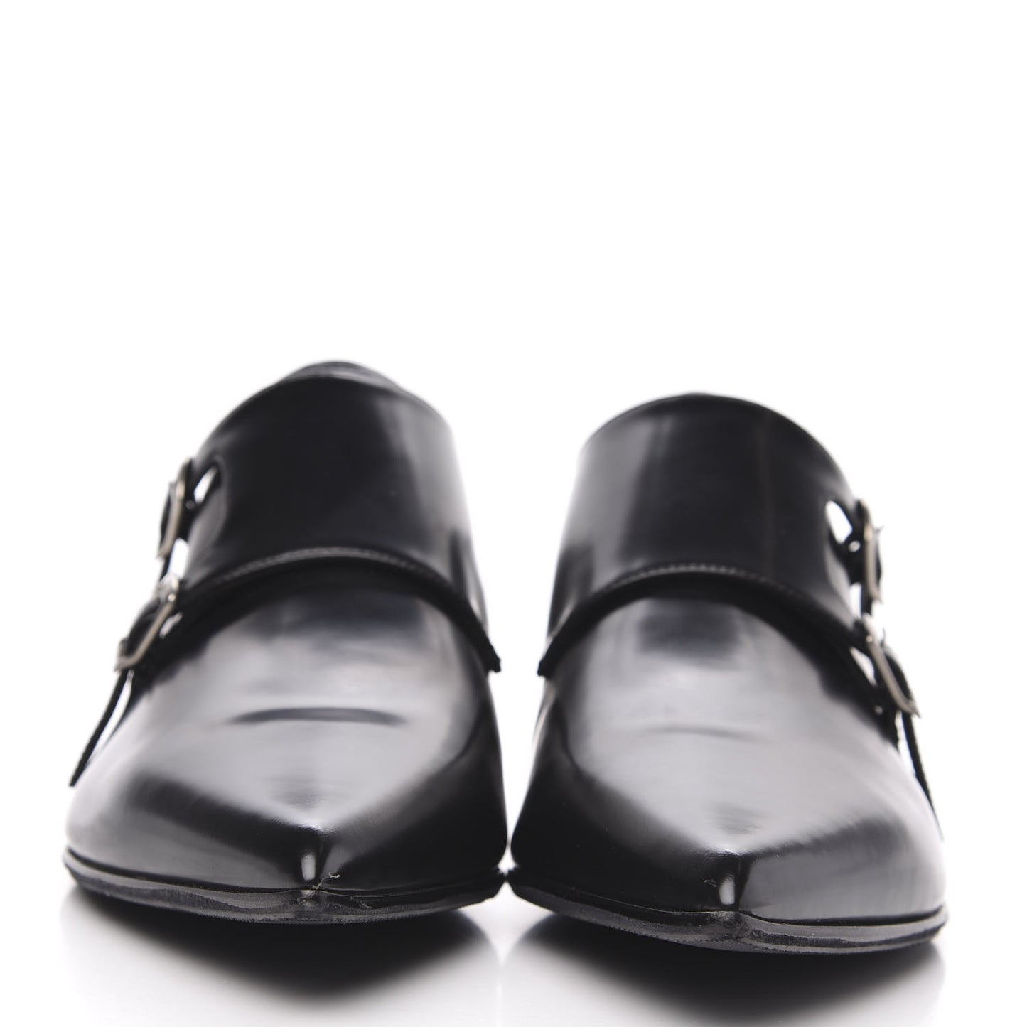 Brushed Calfskin Swing Monk Shoe 41 Black