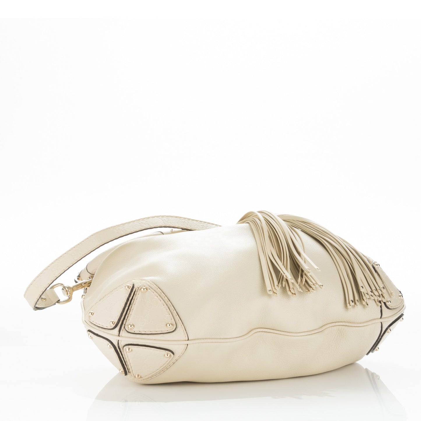 Calfskin Large Indy Top Handle Hobo Off White