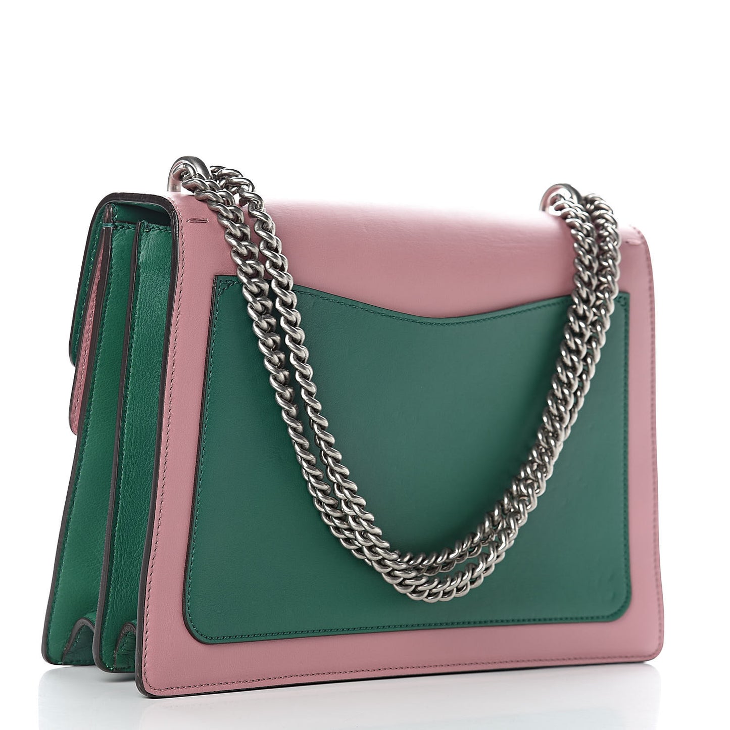 Calfskin Heart Embroidered Medium Dionysus Shoulder Bag Pink