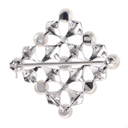 Mikimoto 18K White Gold Diamond Akoya Pearl Pendant Brooch 3 of 6