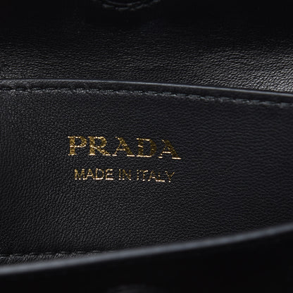 Prada Saffiano Cuir Small Double Bag White Black 6 of 15