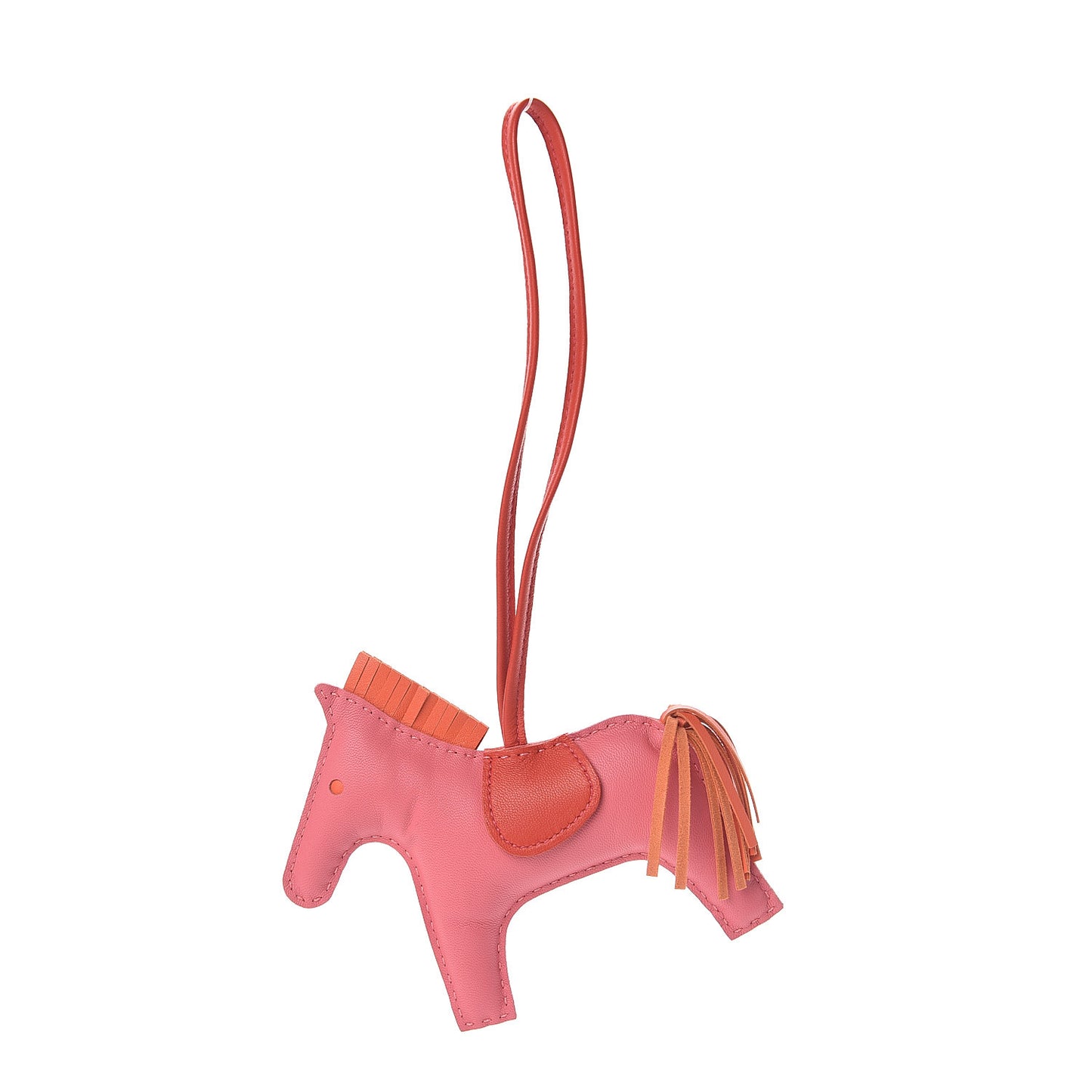 Milo Lambskin Grigri Rodeo Horse Bag Charm MM Rose Azalee Orange Poppy