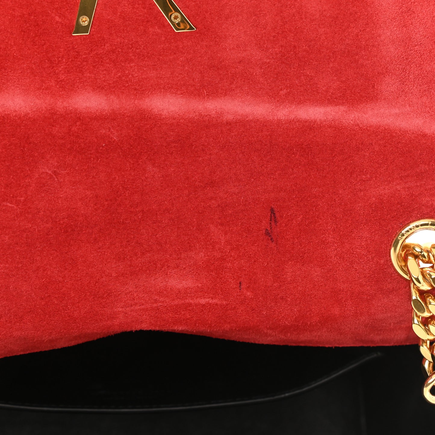 Patent Matelasse Monogram Large Vicky Chain Bag Rouge Eros
