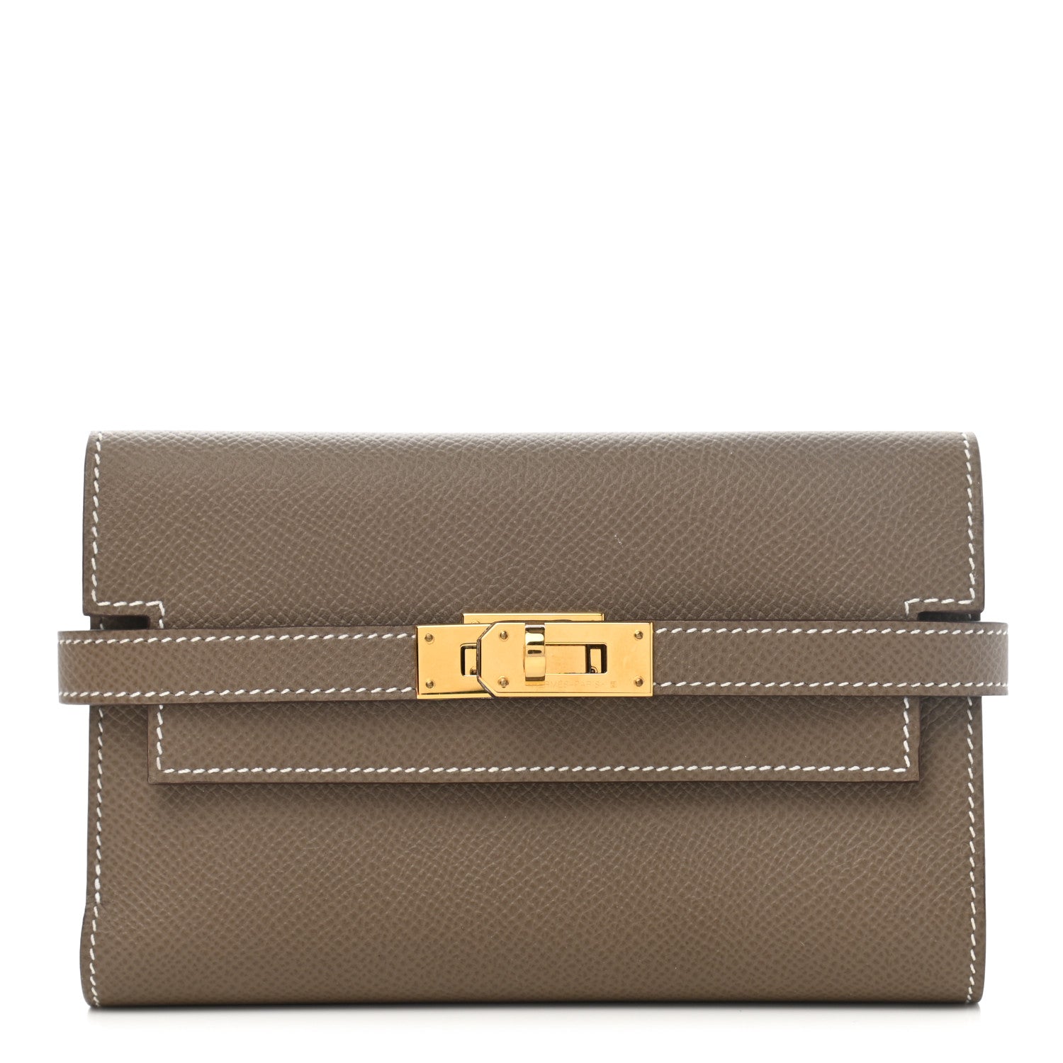 Hermes Epsom Medium Kelly Wallet Etoupe 1 of 10