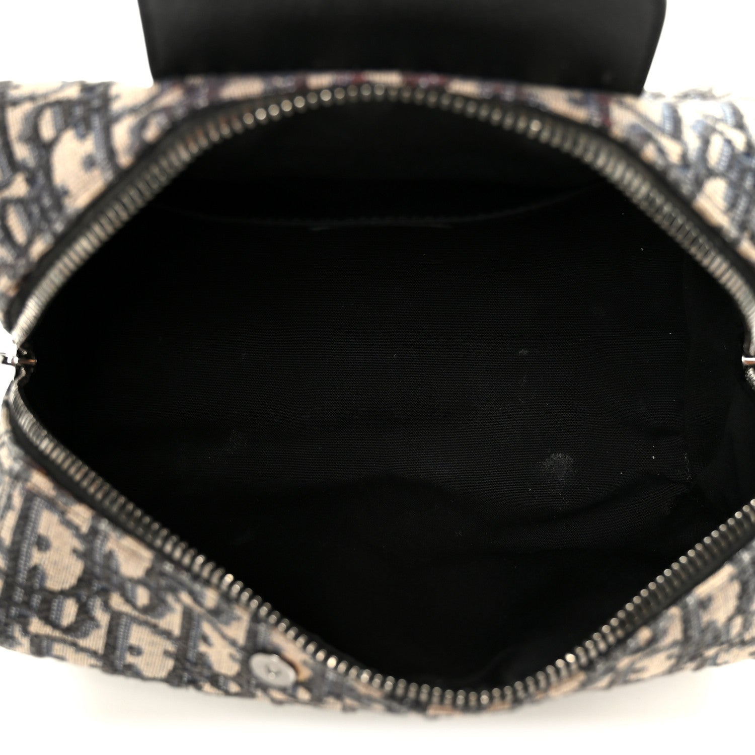 Christian Dior Oblique Jacquard Grained Calfskin Lingot Toiletry Case Blue Black 5 of 9