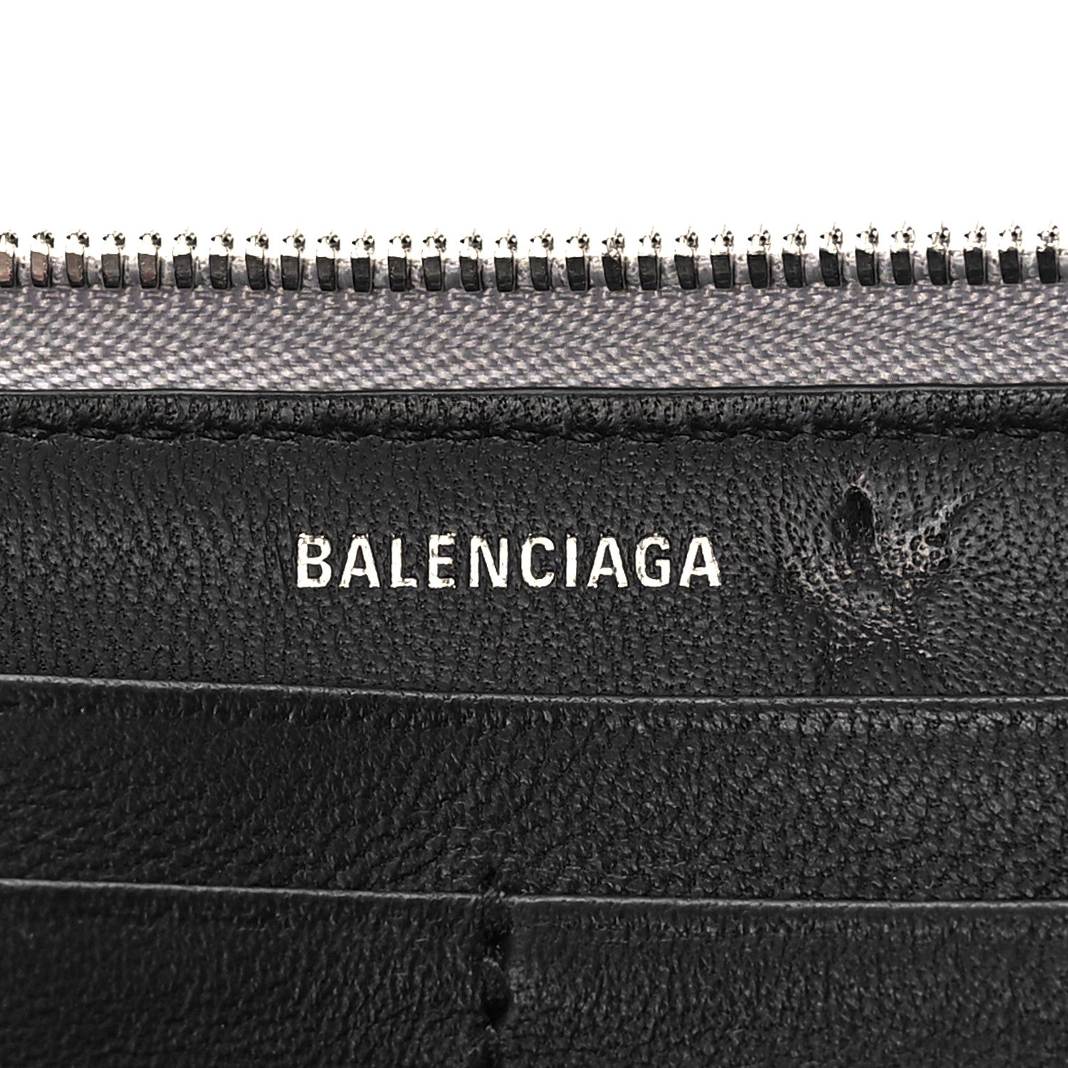 Balenciaga Metallic Calfskin Losange Monogram Everyday Continental Zip Around Wallet Silver Black White 6 of 8