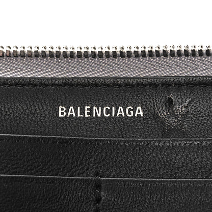 Balenciaga Metallic Calfskin Losange Monogram Everyday Continental Zip Around Wallet Silver Black White 6 of 8