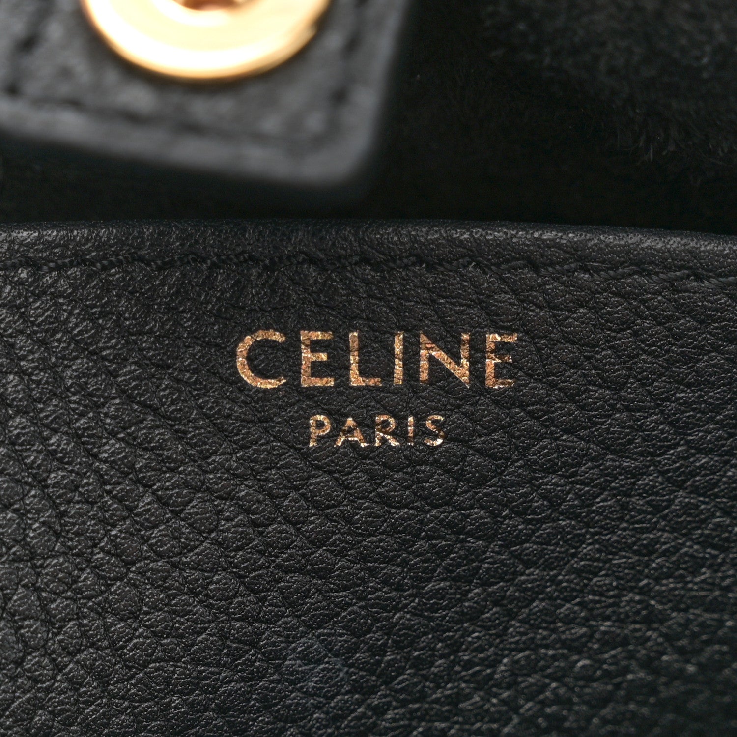 Celine Calfskin Cuir Small Triomphe Cabas Drawstring Black 6 of 10