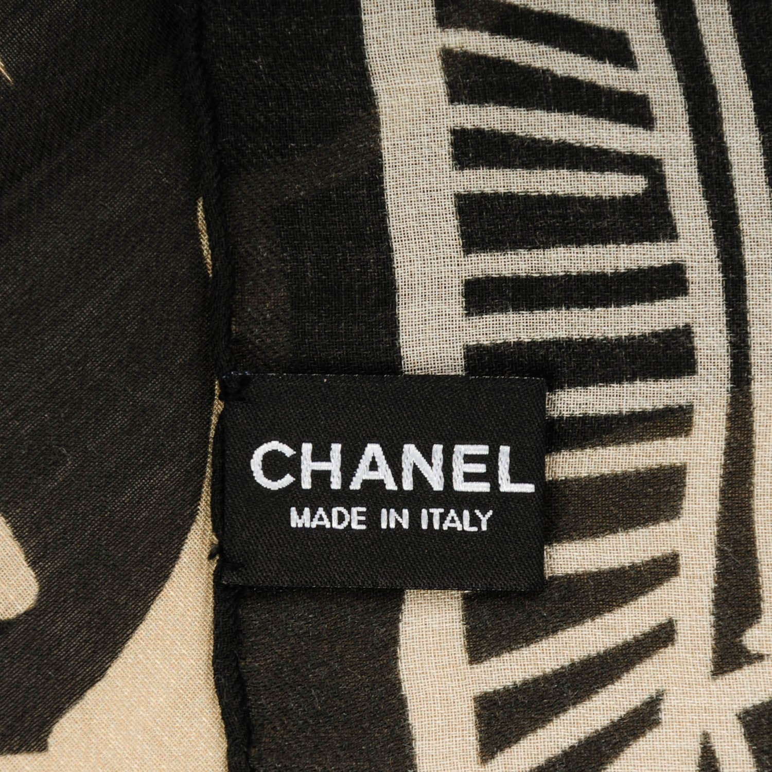Chanel Modal Cashmere Scarf Black White 5 of 6