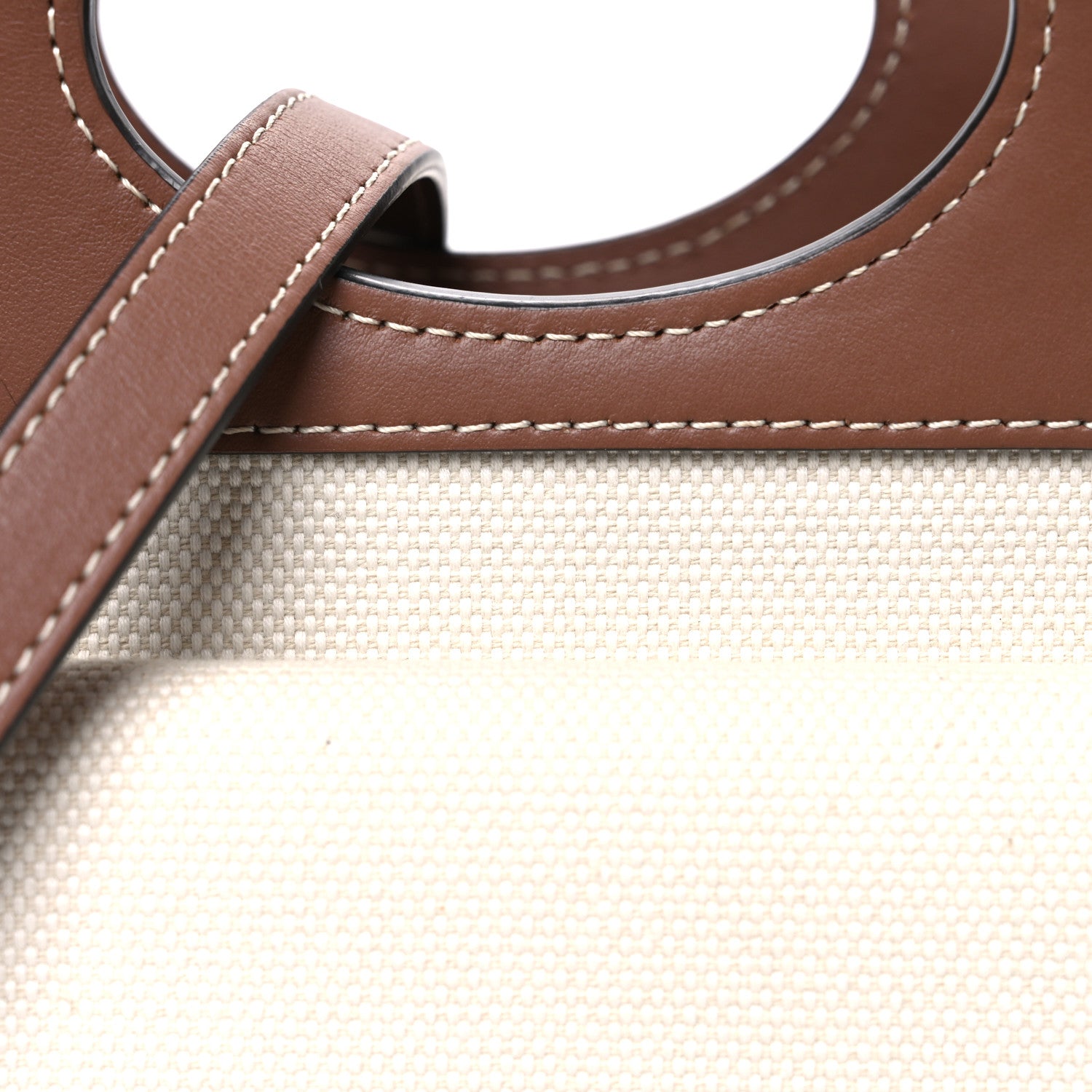 Burberry Canvas Smooth Calfskin Two Tone Mini Pocket Bag Natural Malt Brown 8 of 10