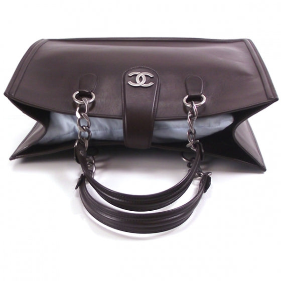 Calfskin Open Tote Chain Briefcase Bag