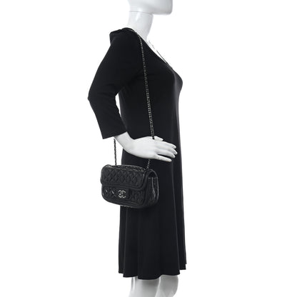 Chanel Lambskin Patent Quilted Twist Mini Flap Black 2 of 11