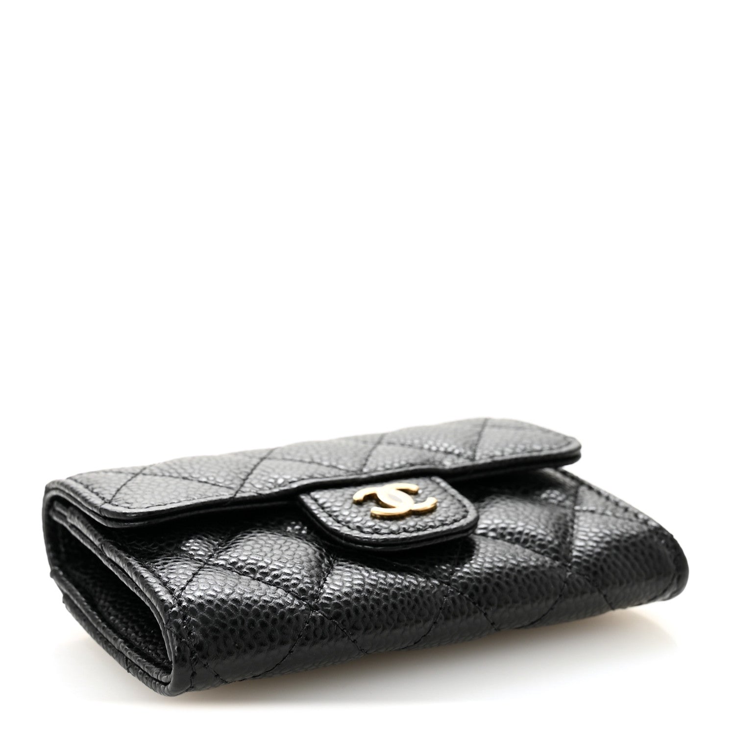 Chanel Caviar Quilted Flap Card Holder Wallet Black 4 of 9