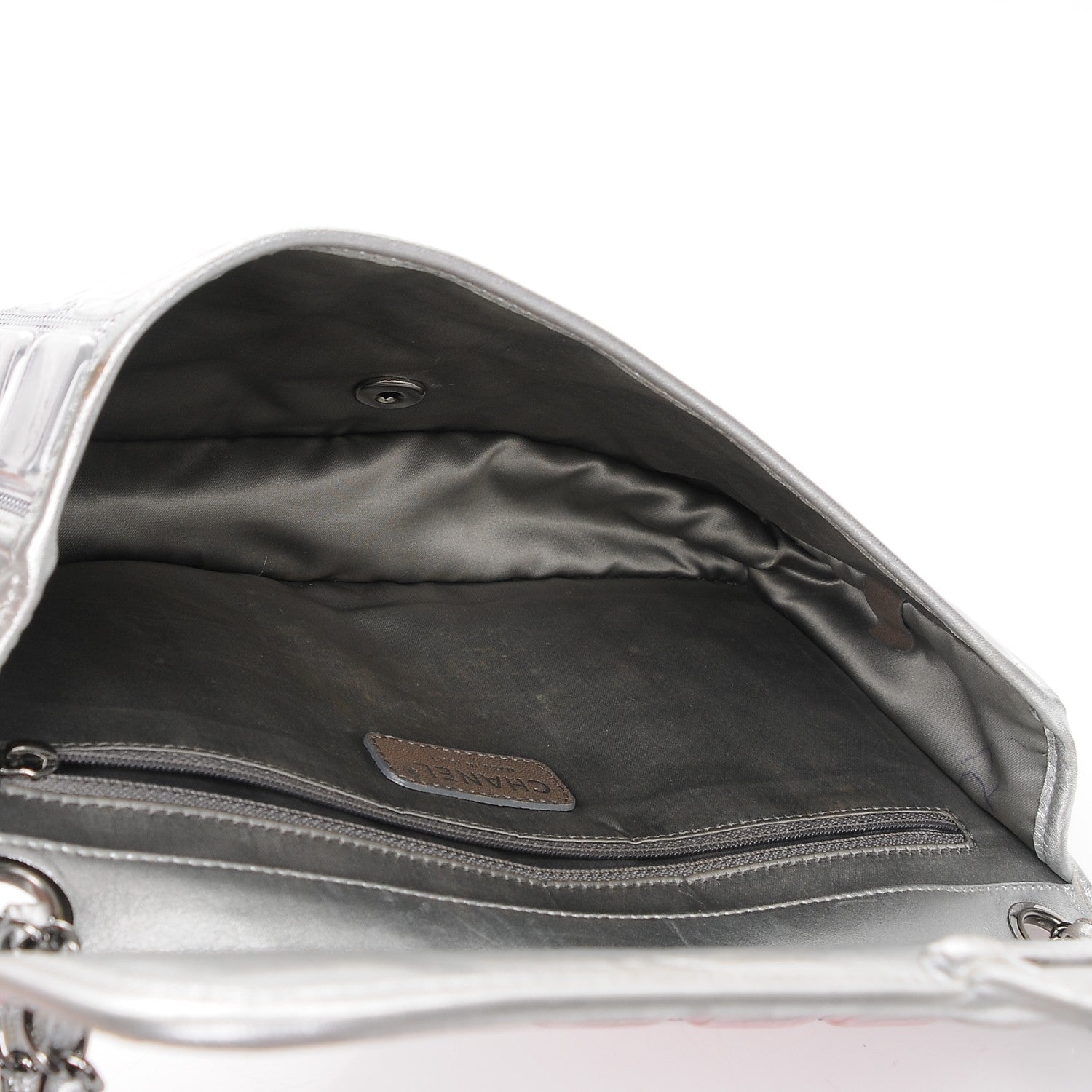 Chanel Vinyl Large Ice Cube Flap Silver 5 of 15