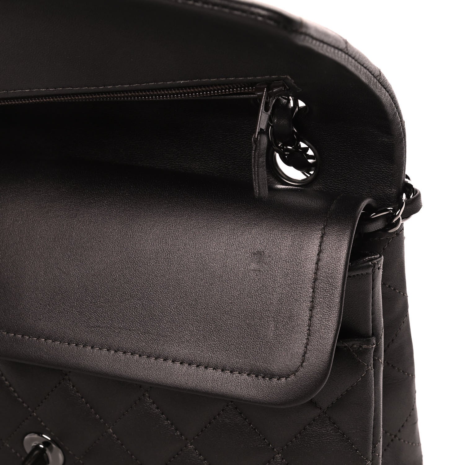 Chanel Lambskin Quilted Medium Double Flap So Black 11 of 13