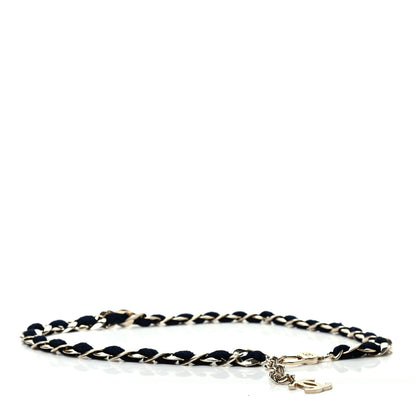 Chanel Terry Cloth Chain CC Medallion Belt Blue Gold 1 of 4