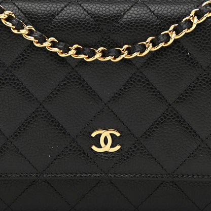 Chanel Caviar Quilted Wallet On Chain WOC Black 9 of 10