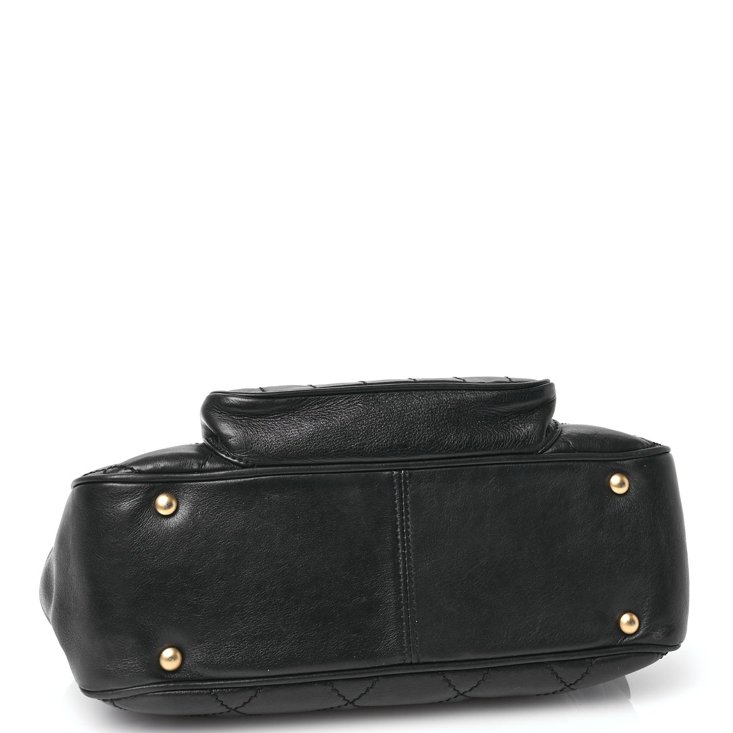 Calfskin Chocolate Bar Quilted Small Shoulder Bag Black