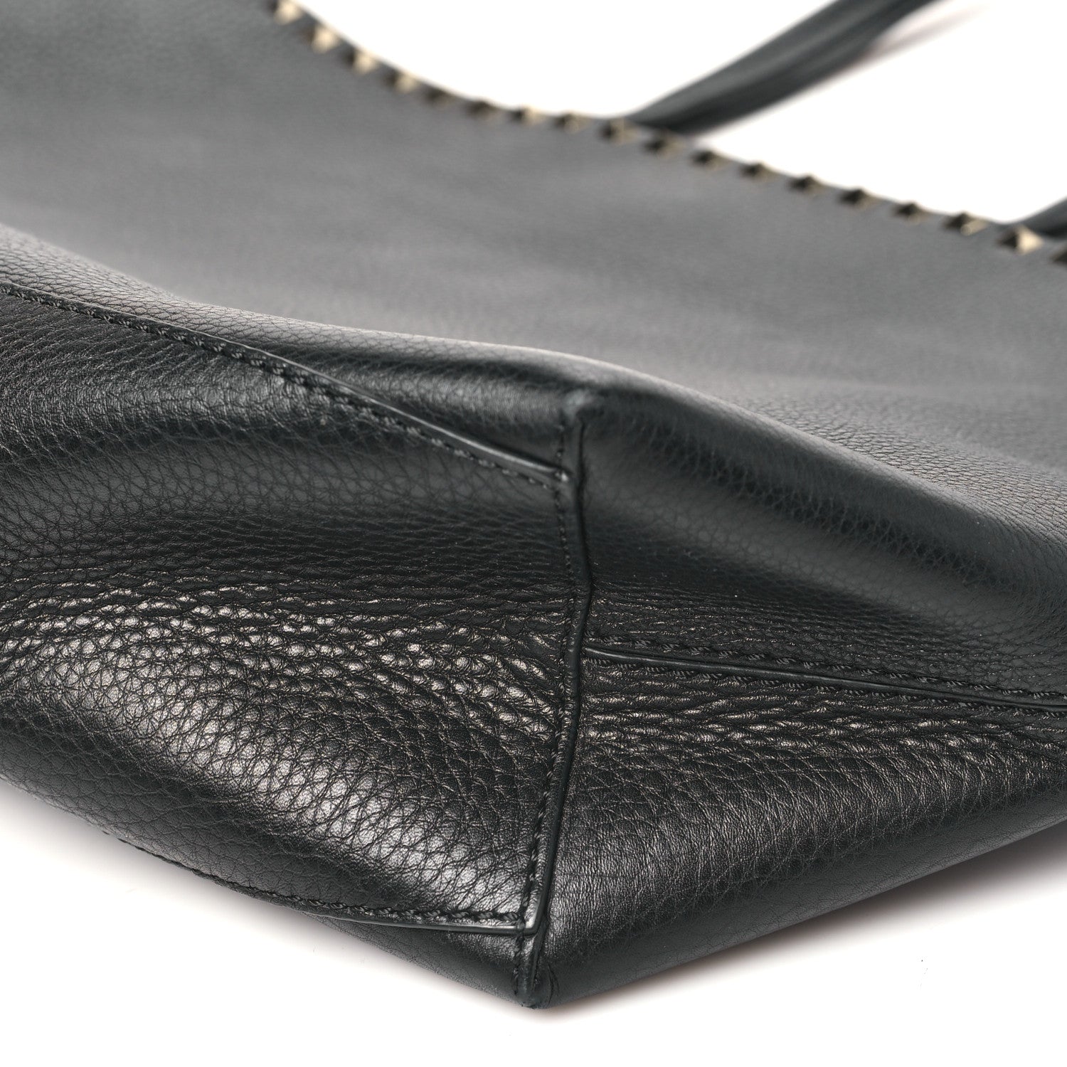 Valentino Garavani Grained Calfskin Rockstud Shoulder Tote Black 9 of 9