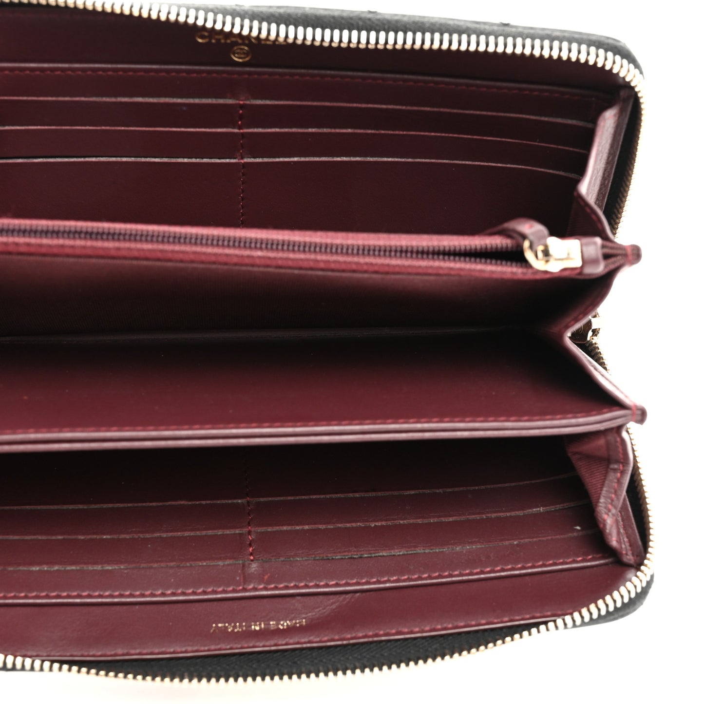 Aged Calfskin Quilted Lucky Charms 2.55 Reissue Zip Around Wallet Black
