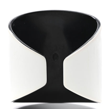 Chanel Resin CC Cuff White Black 3 of 4