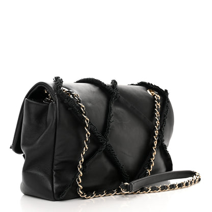 Chanel Lambskin Fringe Single Flap Black 3 of 12
