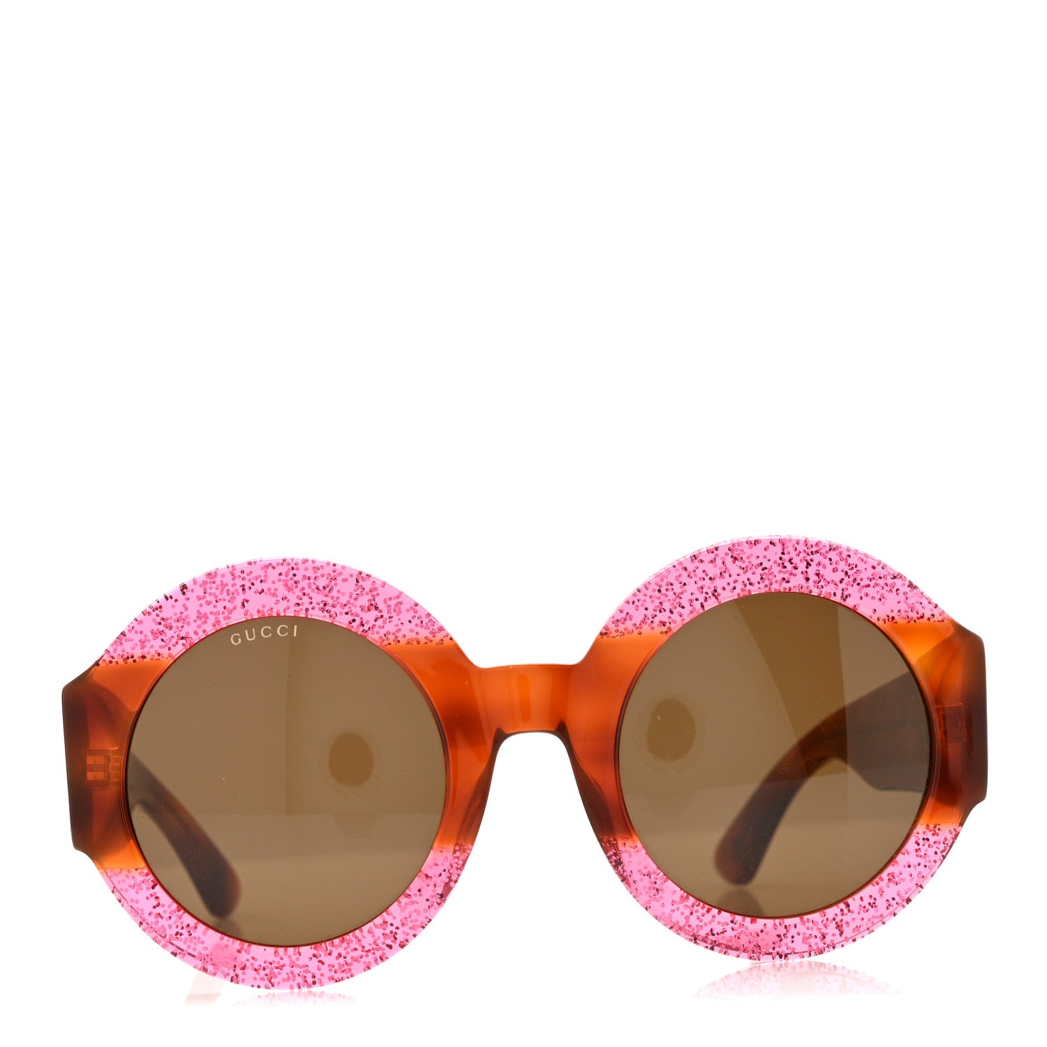 Gucci Acetate Round GG0084S Sunglasses Glitter Fuchsia 2 of 6